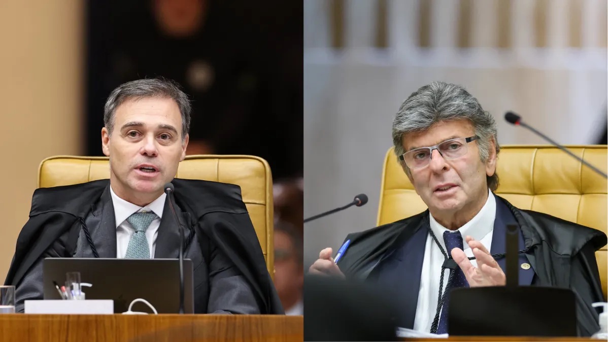 Os ministros do STF André Mendonça e Luiz Fux.  • Arte l CNN