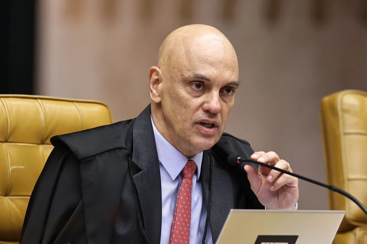 O ministro Alexandre de Moraes durante sessão plenária do STF  • Alejandro Zambrana/STF