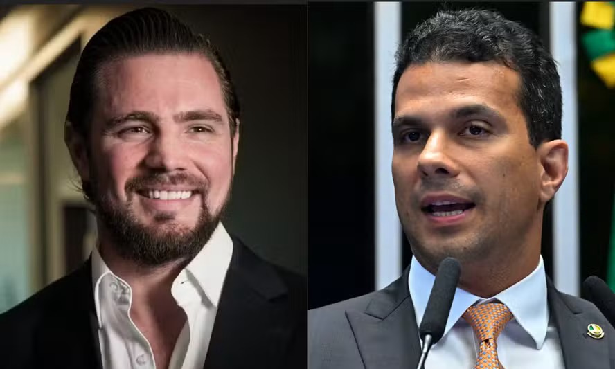 O ex-banqueiro Daniel Vorcaro e o senador Irajá (PSD-TO) — Foto: Montagem com fotos de Ana Paula Paiva/Valor e Waldemir Barreto/Agência Senado