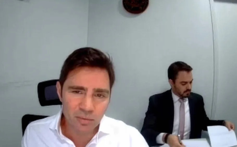 Reprodução de vídeo de Daniel Vorcaro prestando depoimento à Polícia Federal | Foto: Reprodução/ PF