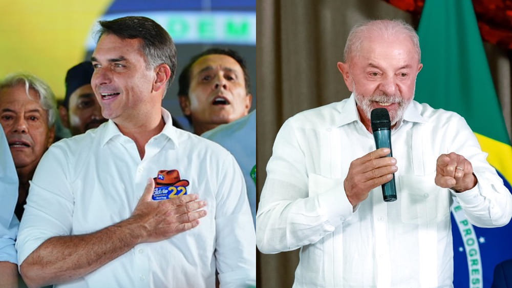 Flávio Bolsonaro (PL) e Lula (PT) | Foto: Vittor Sales e Ricardo Stuckert