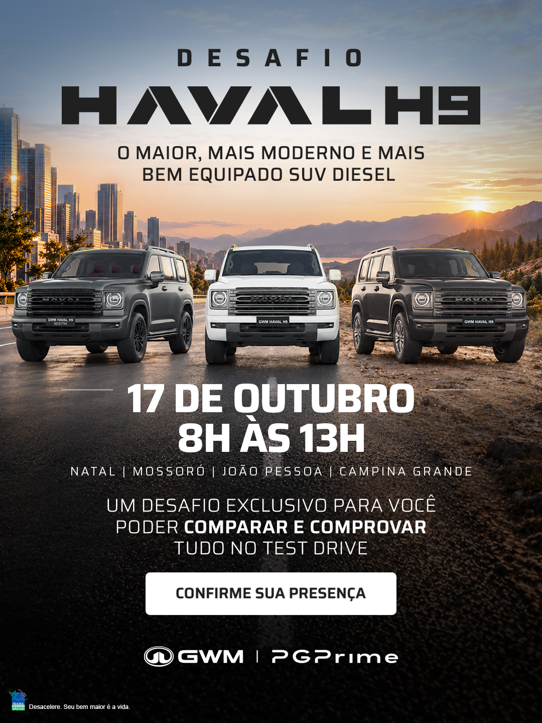 GWM PG Prime promove Desafio Haval H9 com test-drive em 4 cidades no sábado (17)