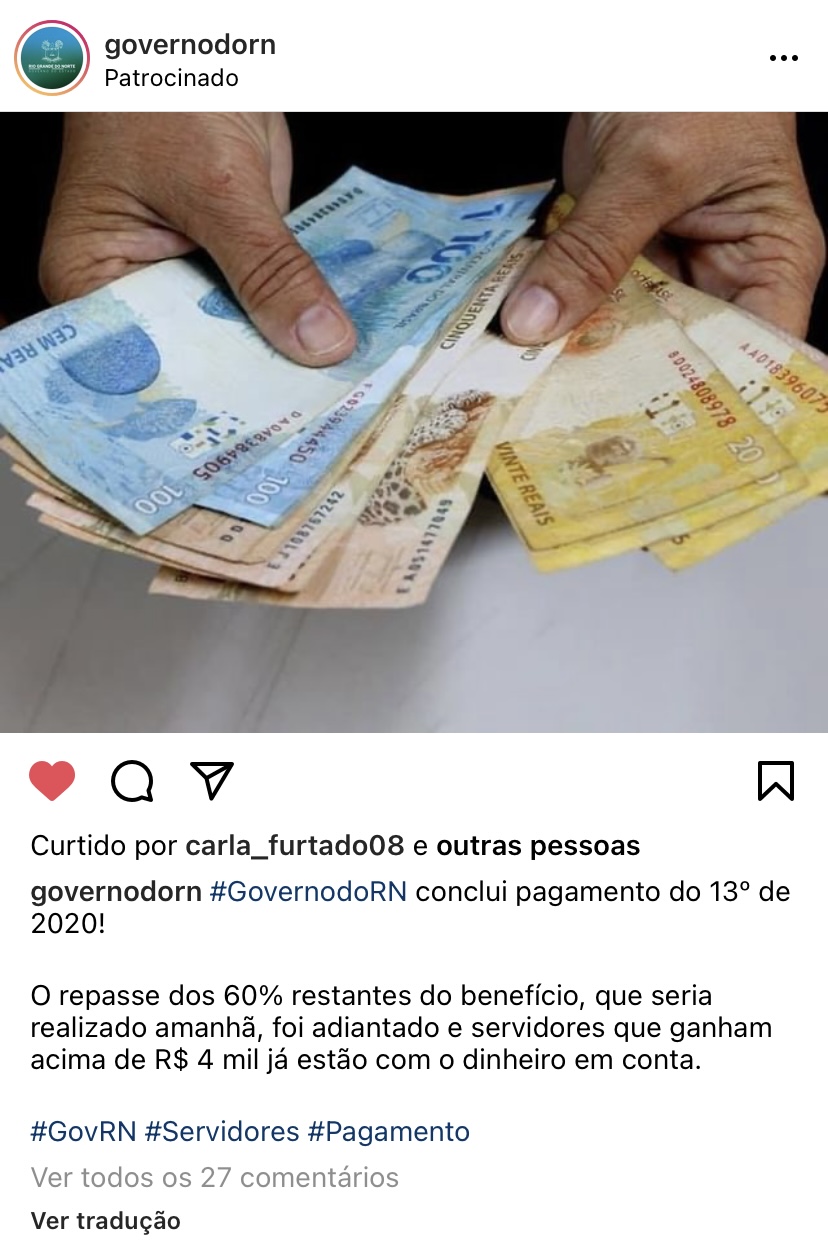 Governo do Estado: Dinheiro sobrando