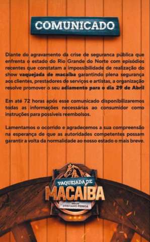 Vaquejada de Macaíba é mais uma vítima da incompetência de Fátima e Coronel Araújo