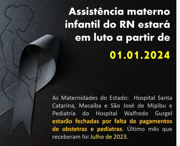 Há seis meses sem receber, pediatras e obstetras vão suspender atendimento na Grande Natal