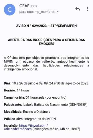 Ridículo: MPRN realiza “Oficina das Emoções”
