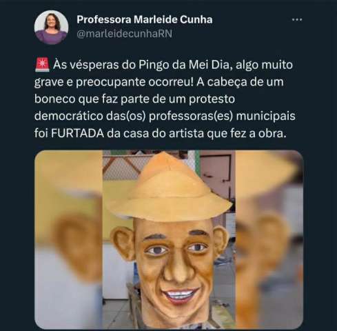 Só em Mossoró: Cabeça do prefeito é roubada