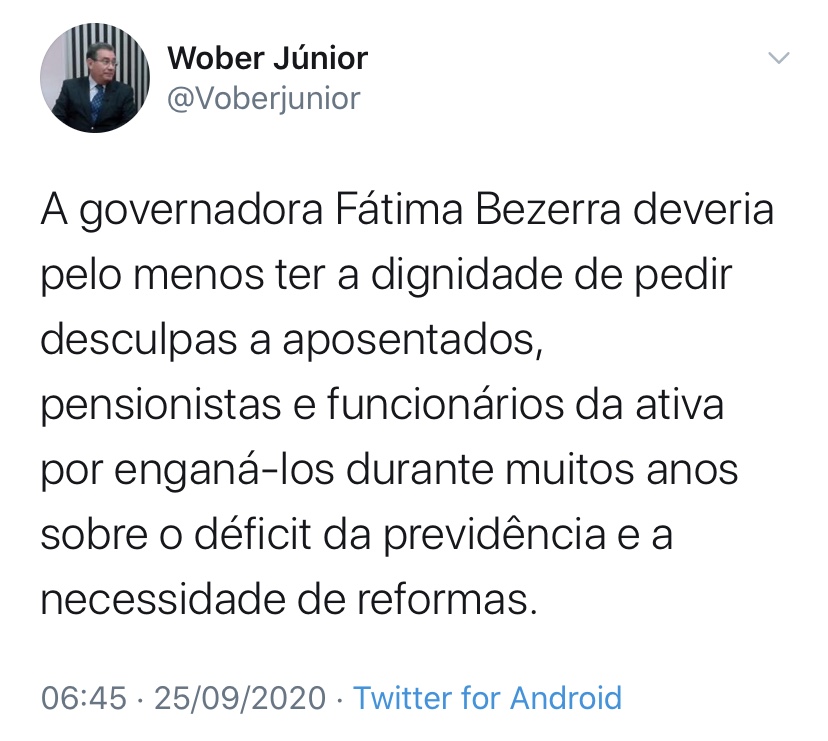 Ex-deputado quer um pedido de desculpas da governadora
