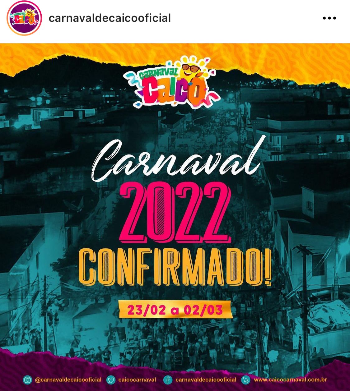 Caicó confirma carnaval em 2022