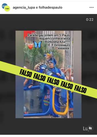 Borboleta azul em parada gay não é Flávio Dino 🦖