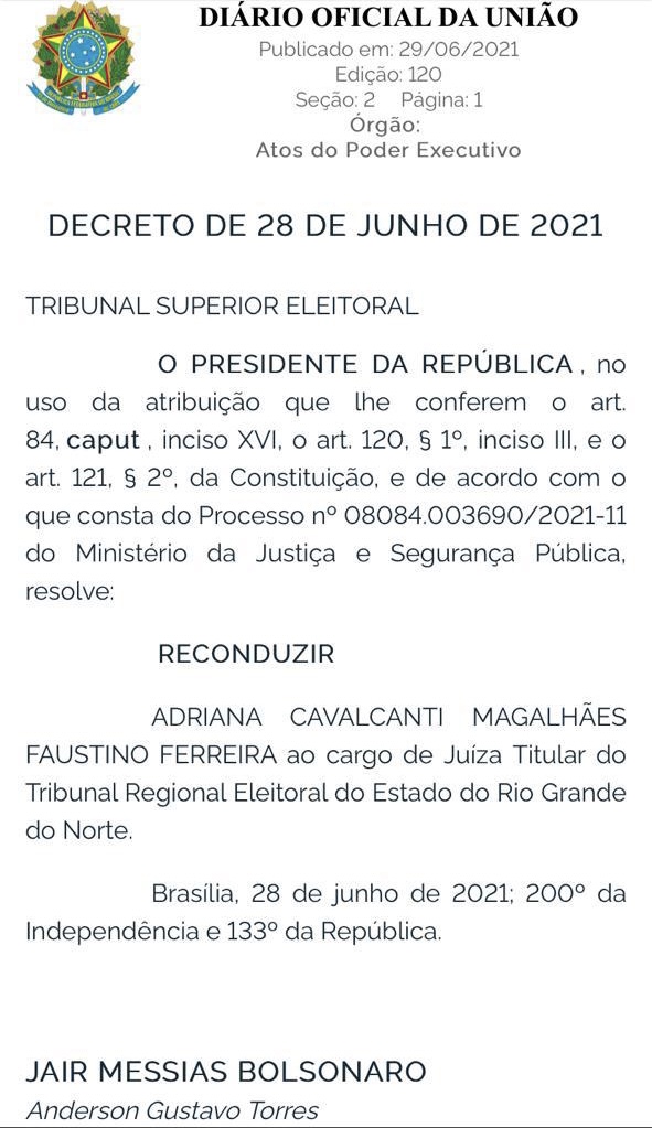 Adriana Magalhães é reconduzida ao TRE/RN