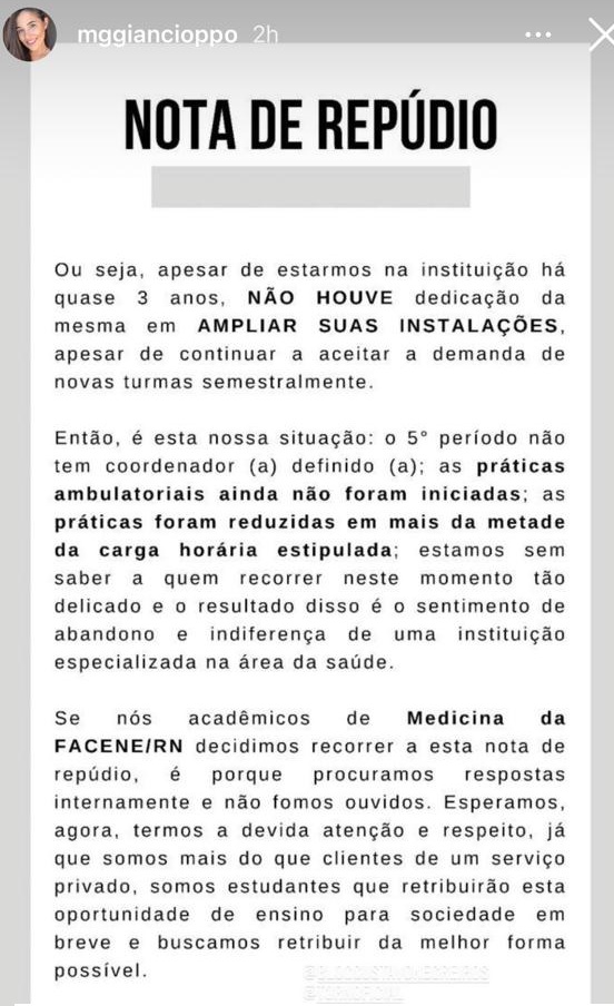 Alunos denunciam 