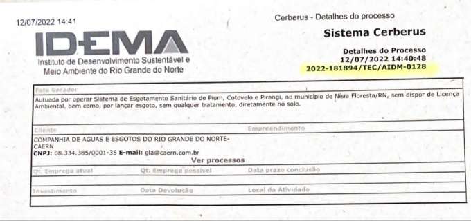 Urgente: CAERN é autuada por lançar esgoto diretamente no solo sem tratamento