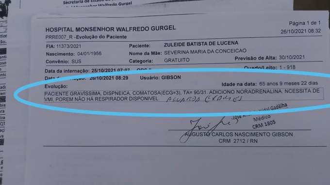 Walfredo Gurgel: relato chocante da negligência que mata