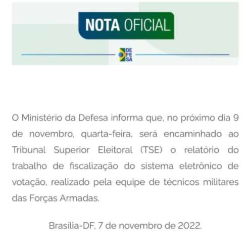 Expectativa de mudanças? Ministério da Defesa vai entregar relatório ao TSE sobre fiscalização sistema eletrônico de votação