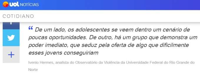 Ivênio Hermes: Em matéria sobre facção no RN, UOL ouve especialista com 