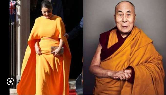 Janja vai fantasiada de Dalai-lama para a coroação do Rei Charles III