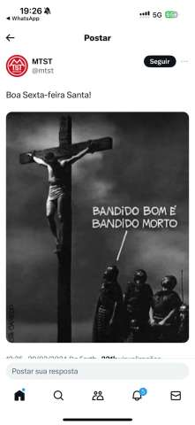 Absurdo: Turma de Boulos compara Jesus a ladrão em plena sexta-feira da Paixão