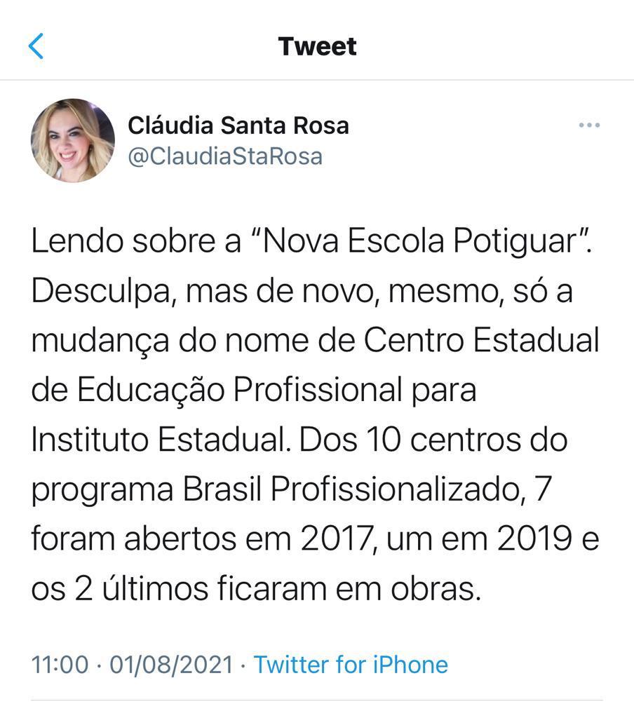 Ex-secretária de Educação denuncia que programa do governo é 