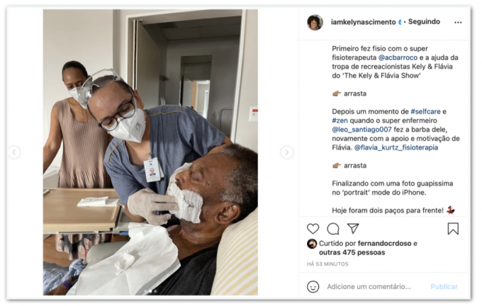 Filha de Pelé mostra pai em fisioterapia: “Hoje foram 2 passos para frente”