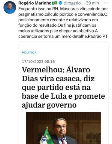 Rogério Marinho comenta 