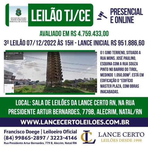 Leilão oferece grande oportunidade no próximo dia 7 de dezembro; saiba qual