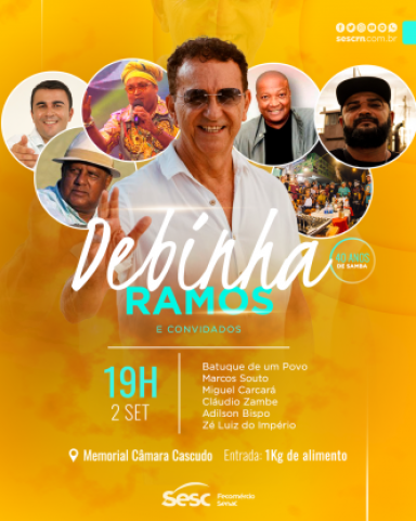 Debinha Ramos comemora “40 Anos de Samba” com o apoio do Sesc RN