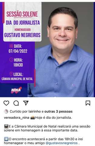 Homenagem da Câmara Municipal ao Dia do Jornalista