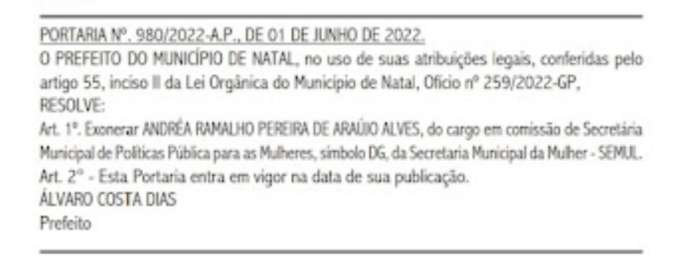 Álvaro Dias exonera esposa de Carlos Eduardo; prefeito também muda outra Secretaria