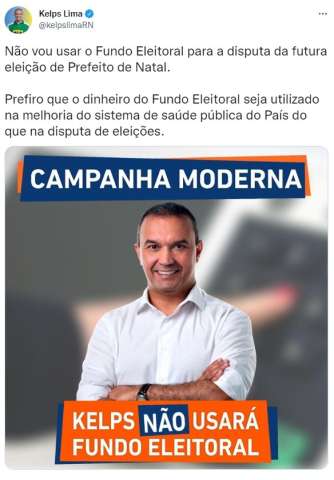 Coerência de Kelps: Candidato vai fazer uma campanha atrasada