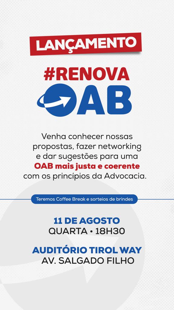 É sério: Chapa Renova OAB/RN vai oferecer sorteio de brindes