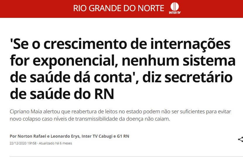 Não houve colapso? Lais desmente secretário de saúde do RN