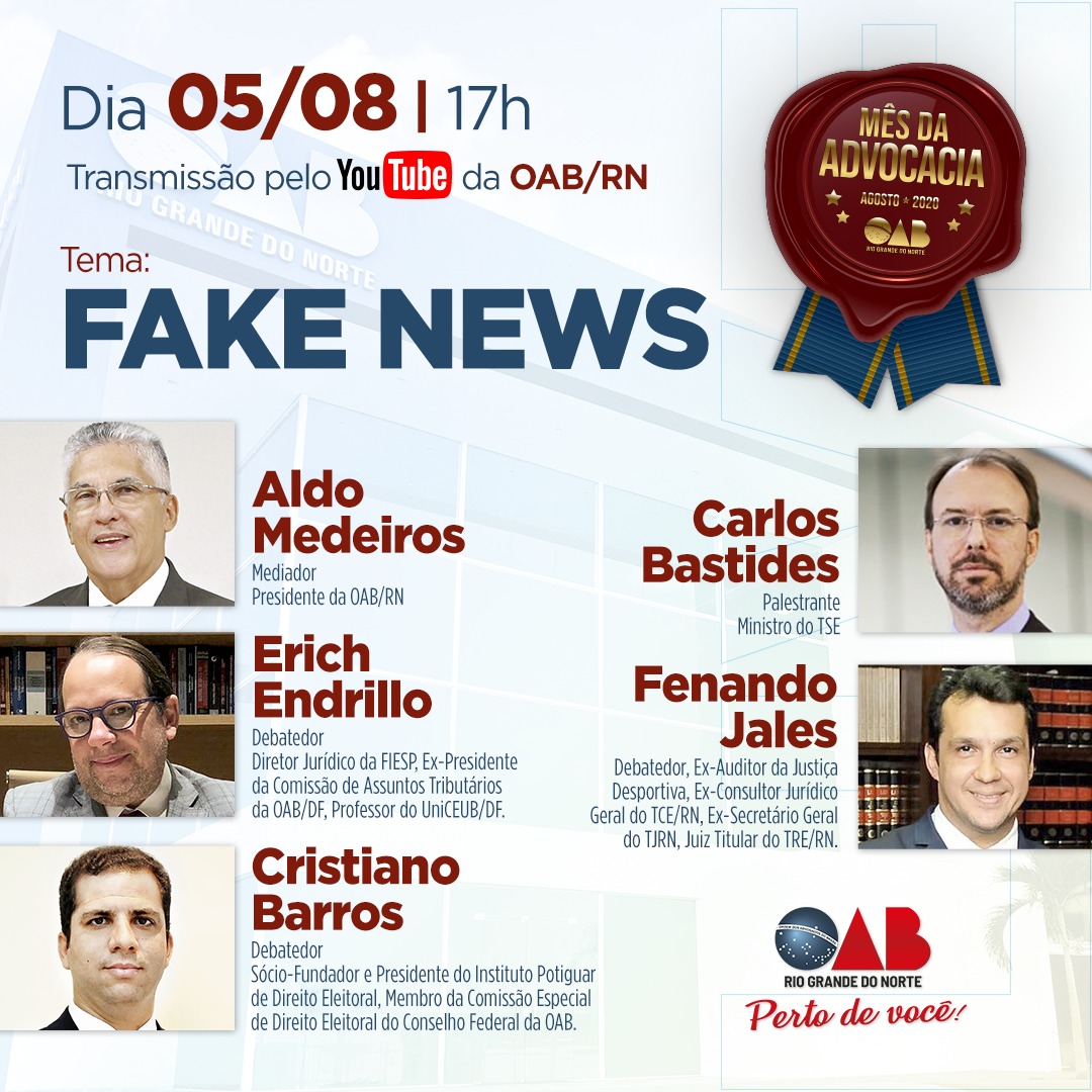Fake News é tema de debate em live promovida pela OAB/RN