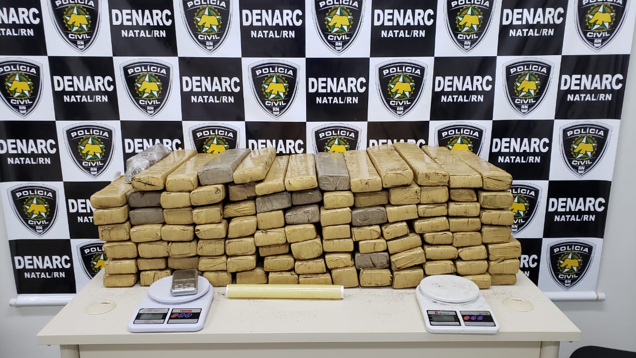 100 kg de maconha são apreendidos pela polícia na zona Leste de Natal