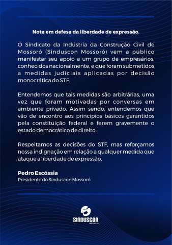 Terra de Macho: O Sinduscon de Mossoró solta nota a respeito da operação do STF contra empresários