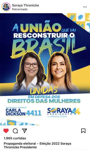Carla Dickson abandona o Bolsonarismo