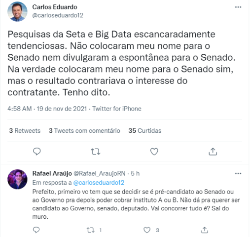 Após chilique no Twitter, seguidores cobram definição de Carlos Eduardo