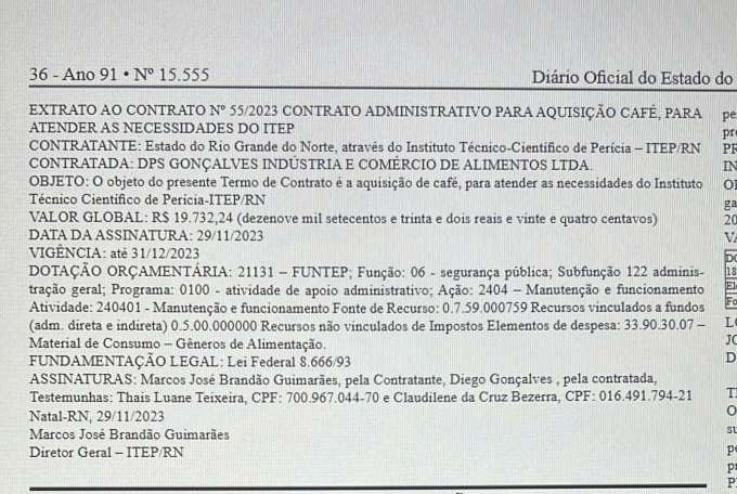 Itep fecha contrato para comprar R$ 20 mil em café e 