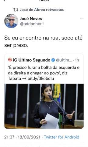 Ódio do bem: Zé de Abreu ataca de novo e agora reafirma promessa de dar socos em deputada