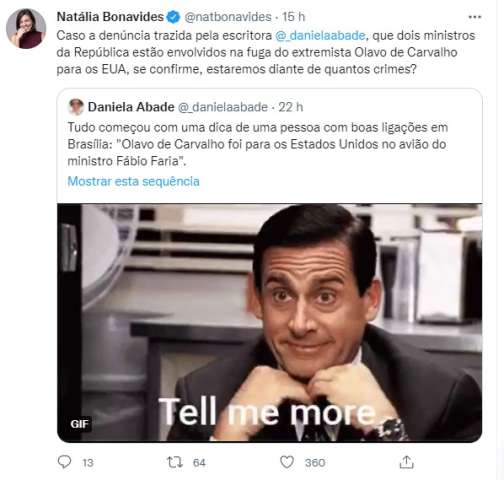 Aeronáutica desmente fakenews compartilhada por Natalia Bonavides