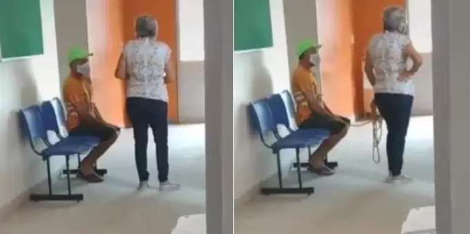 Mulher viraliza ao levar marido 'antivacina' amarrado para se imunizar