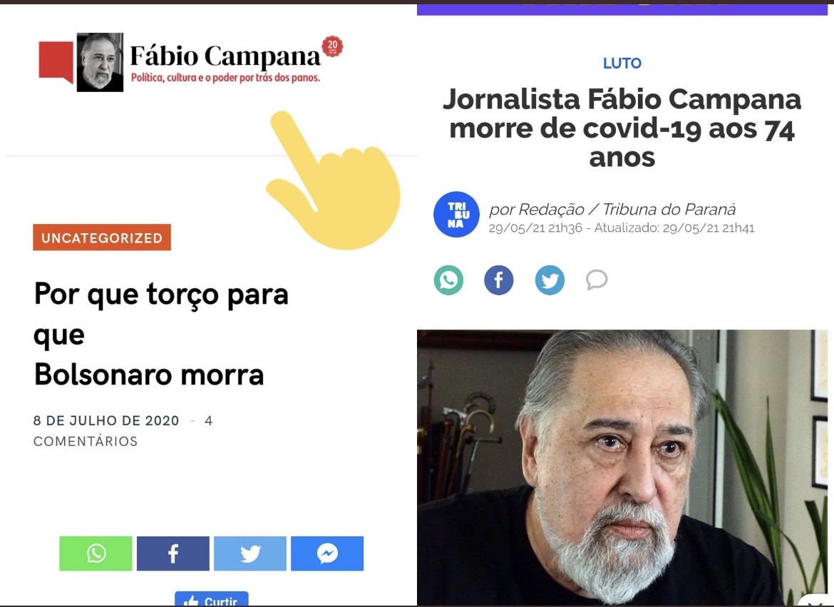 Morre jornalista que “torceu” por morte de Bolsonaro