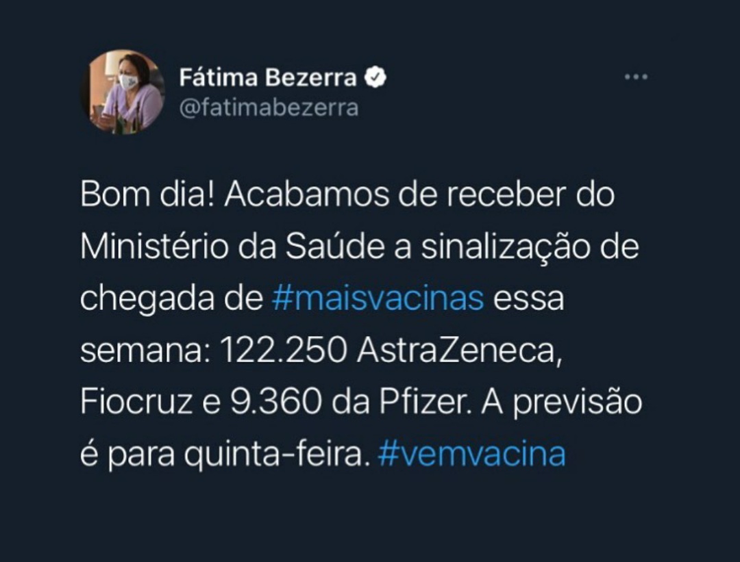 RN recebe mais de 120 mil doses da vacina de Oxford