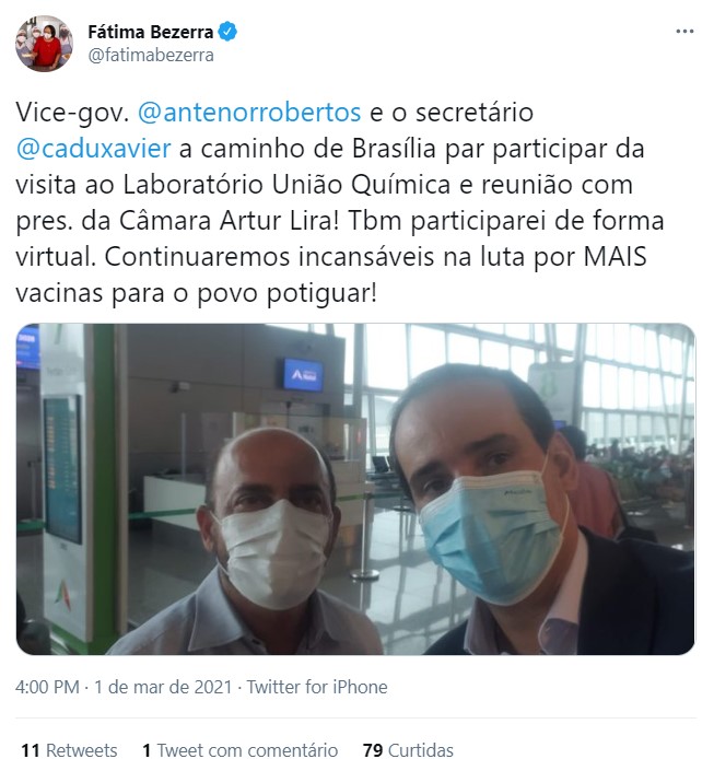 Fátima vai atrás da vacina russa