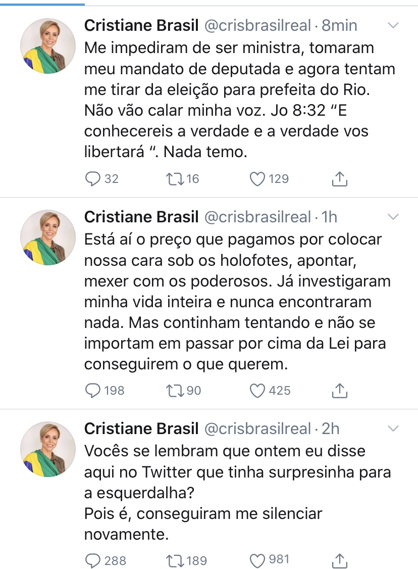 No Twitter e fugindo da polícia