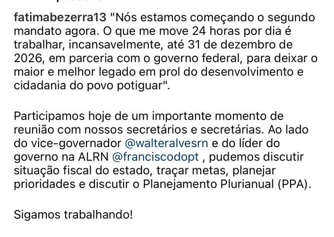 No 5° mês de governo, Fátima faz a 1° reunião com os secretários