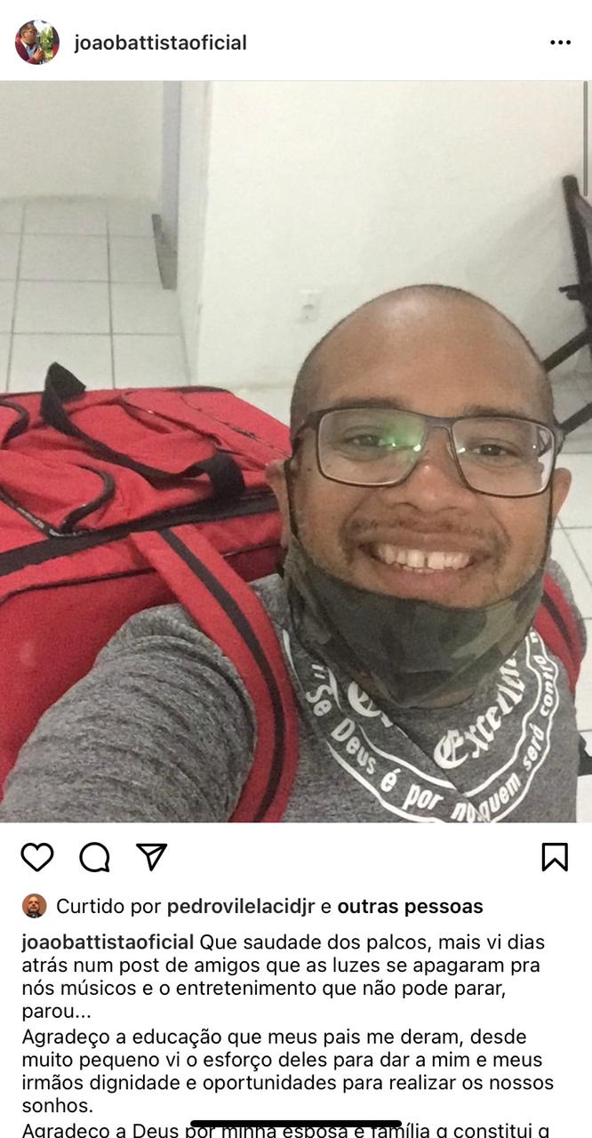 Potiguar ex-Fama vira motoboy em meio a pandemia