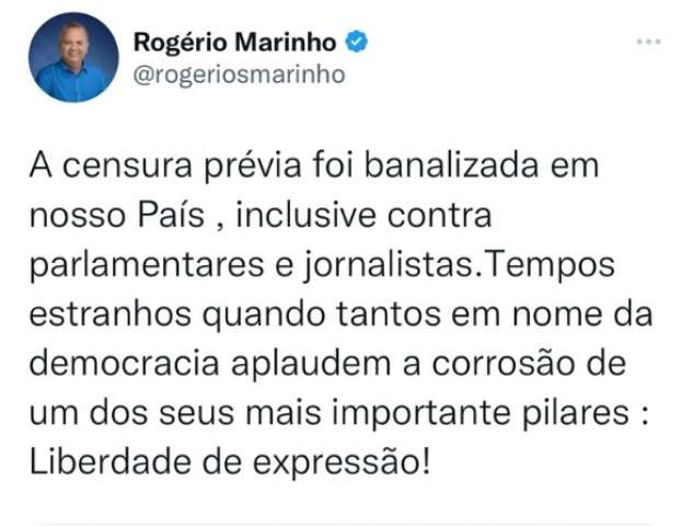 Rogério Marinho denuncia que 