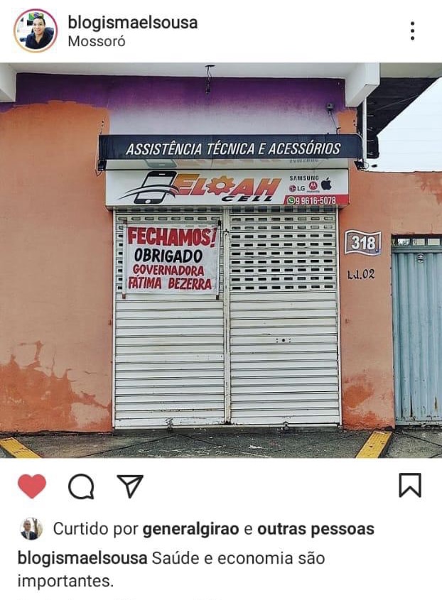Comerciante agradece a Fátima pelo fechamento do seu negócio