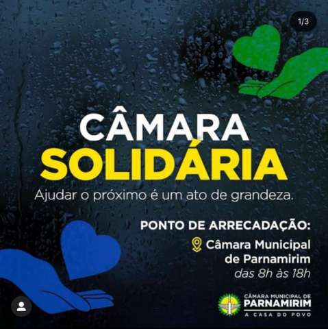Poder Legislativo inicia campanha Câmara Solidária